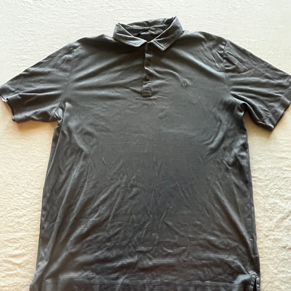 TravisMathew Mens Gray Heathered Short Sleeve Golf Polo Shirt Large L